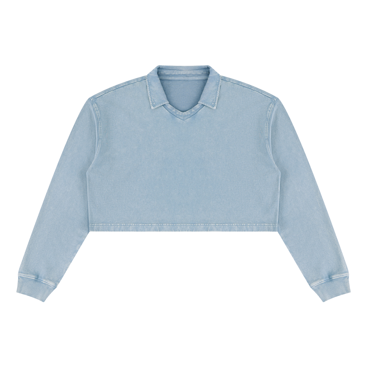 Women's Vintage Wash Crop Sweatshirt in gray blue