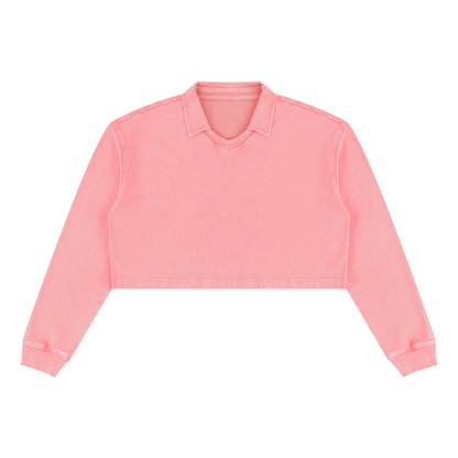 Women's Vintage Wash Crop Sweatshirt in pink