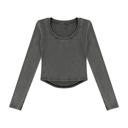 Women's Vintage Wash Crop T-Shirt in black
