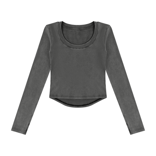 Women's Vintage Wash Crop T-Shirt in black