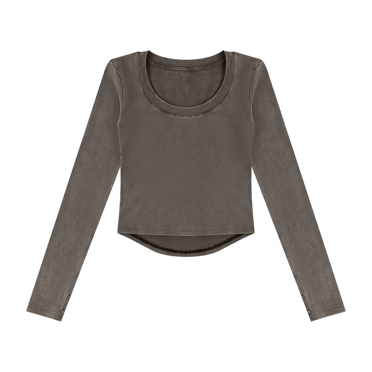 Women's Vintage Wash Crop T-Shirt in dark gray