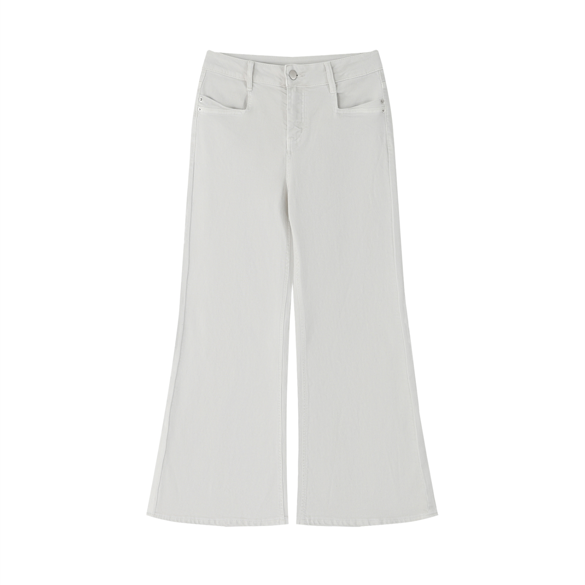Women's Vintage Wash Flared Leg Jeans in beige