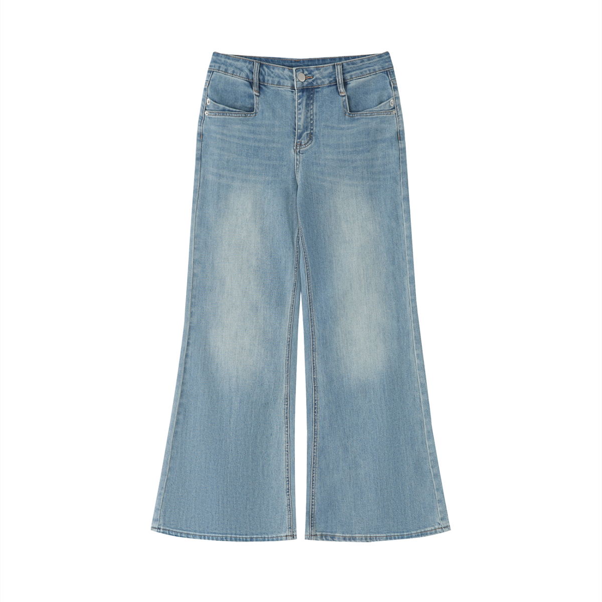 Women's Vintage Wash Flared Leg Jeans in blue