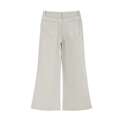 Women's Vintage Wash Flared Leg Jeans in light apricot, alternate angle