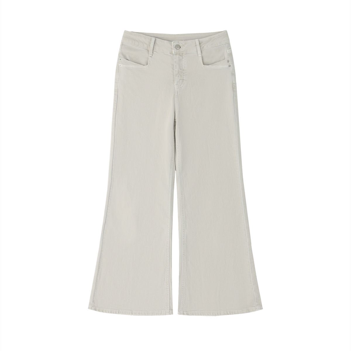 Women's Vintage Wash Flared Leg Jeans in light apricot