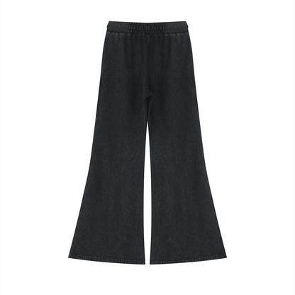 Women's Vintage Wash Flared Sweatpants in black, alternate angle