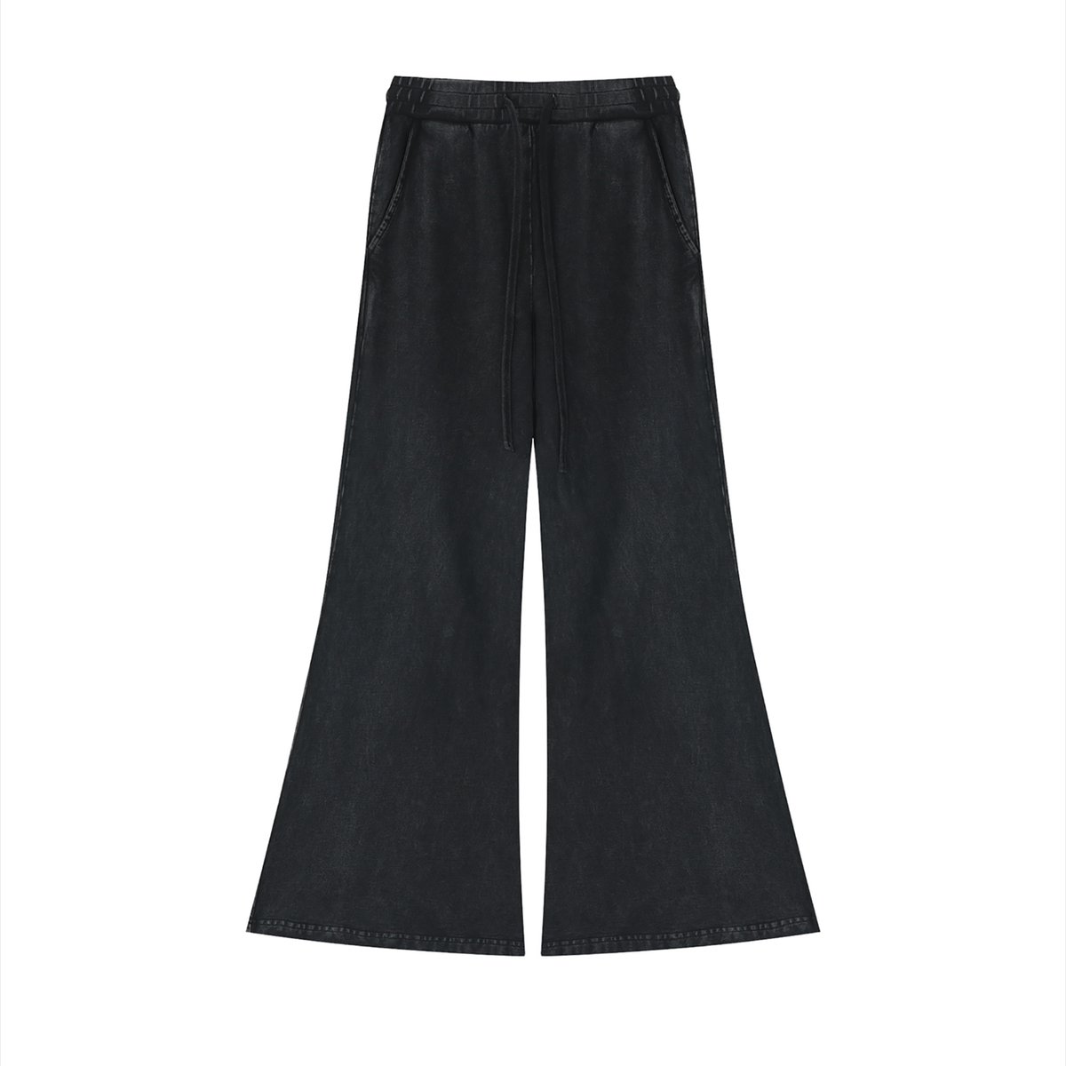 Women's Vintage Wash Flared Sweatpants in black