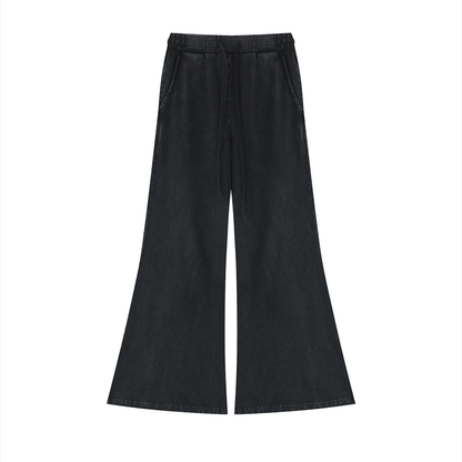 Women's Vintage Wash Flared Sweatpants in black