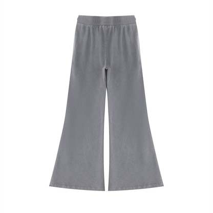 Women's Vintage Wash Flared Sweatpants in cement gray, alternate angle