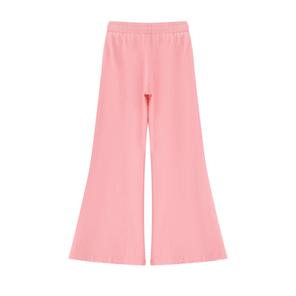 Women's Vintage Wash Flared Sweatpants in pink, alternate angle