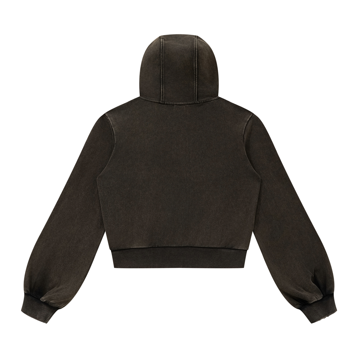 Women's Vintage Wash Full Zip Hoodie in black, alternate angle