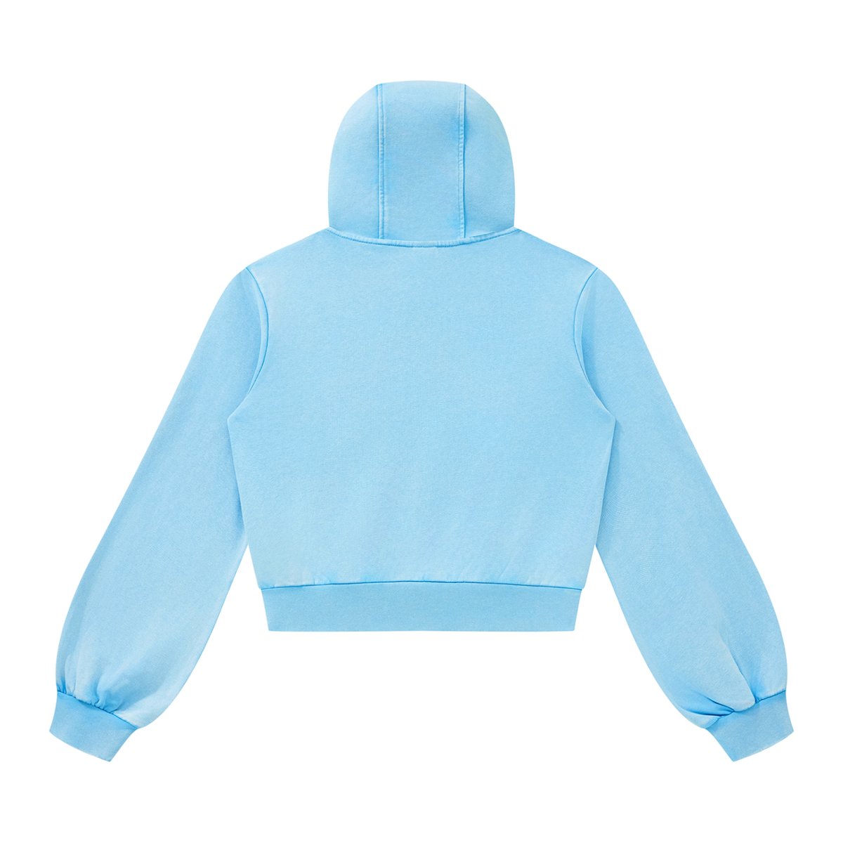 Women's Vintage Wash Full Zip Hoodie in sky blue, alternate angle