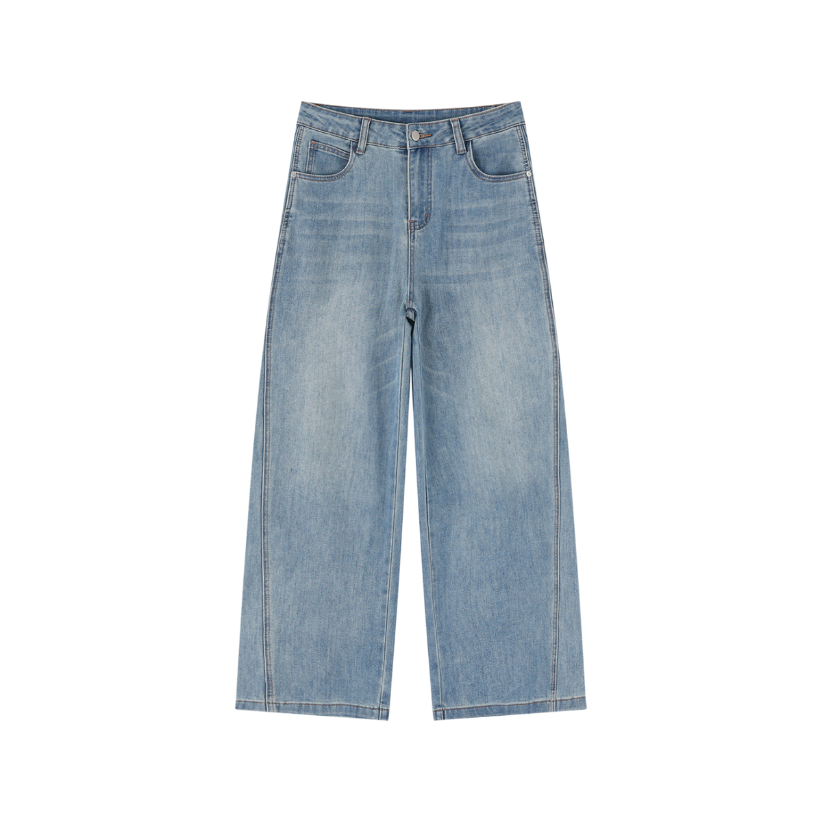 Women's Vintage Wash High Rise Wide Leg Jeans in jeans blue