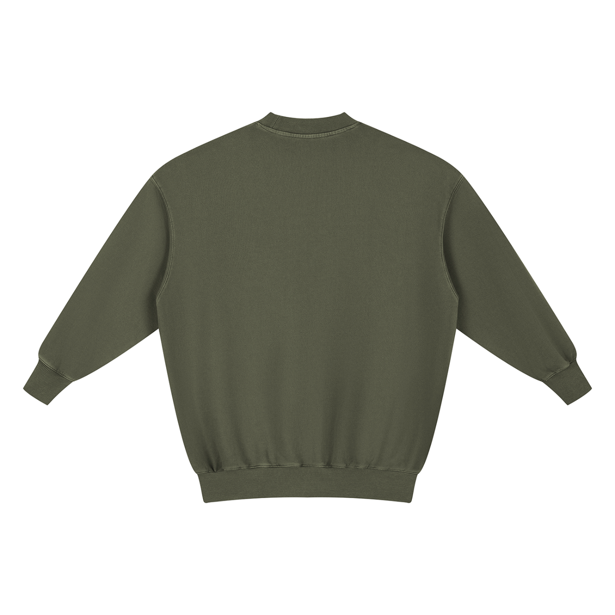 Women's Vintage Wash Pullover in army green, alternate angle