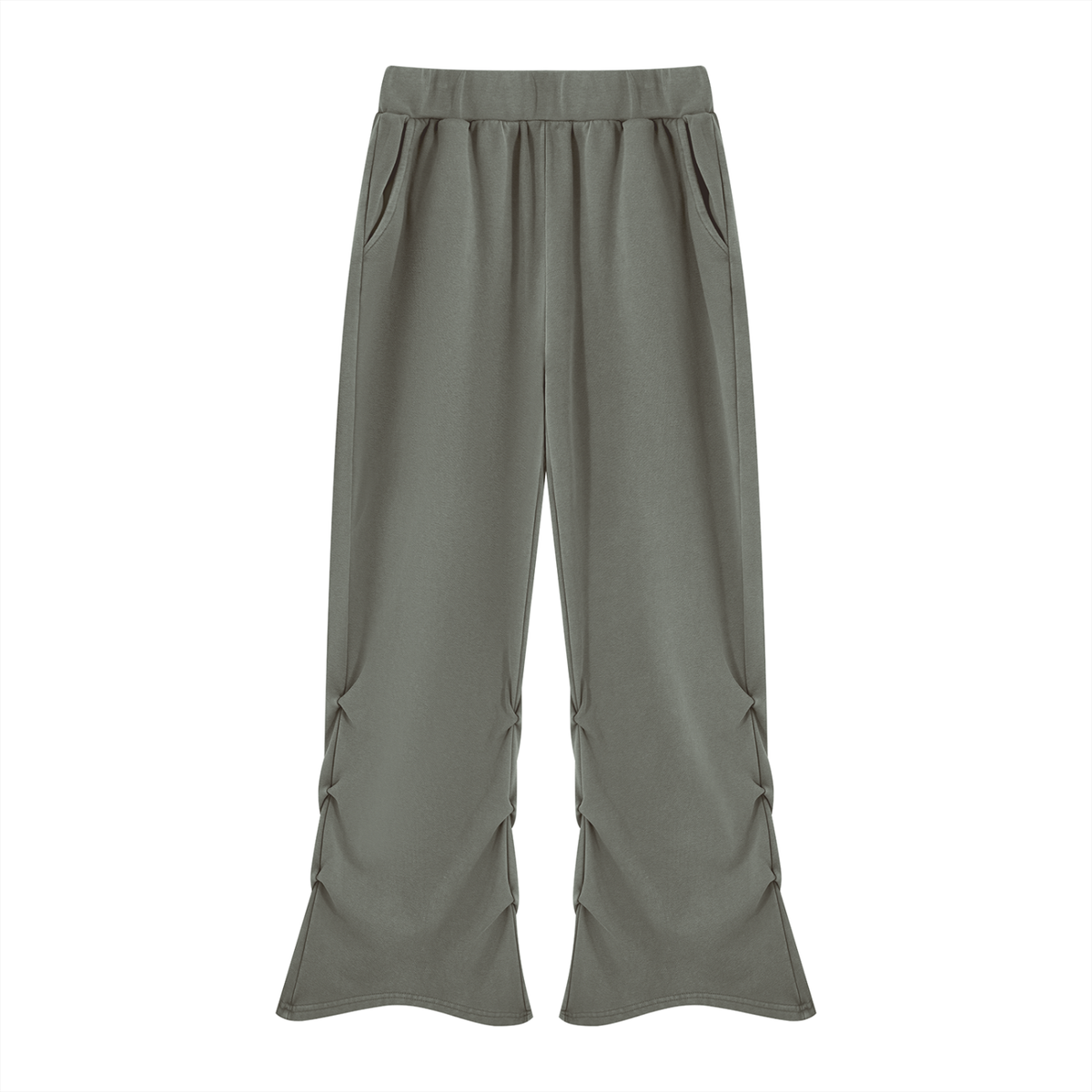 Women's Vintage Wash Ruched Sweatpants in dark gray