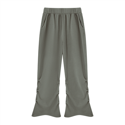 Women's Vintage Wash Ruched Sweatpants in dark gray