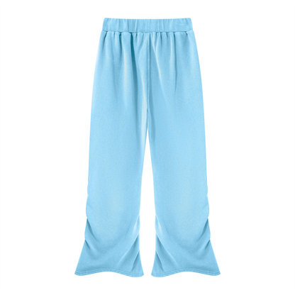 Women's Vintage Wash Ruched Sweatpants in sky blue, alternate angle