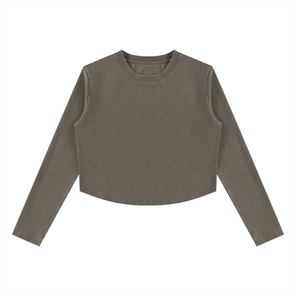 Women's Vintage Wash Slim T-Shirt in dark gray