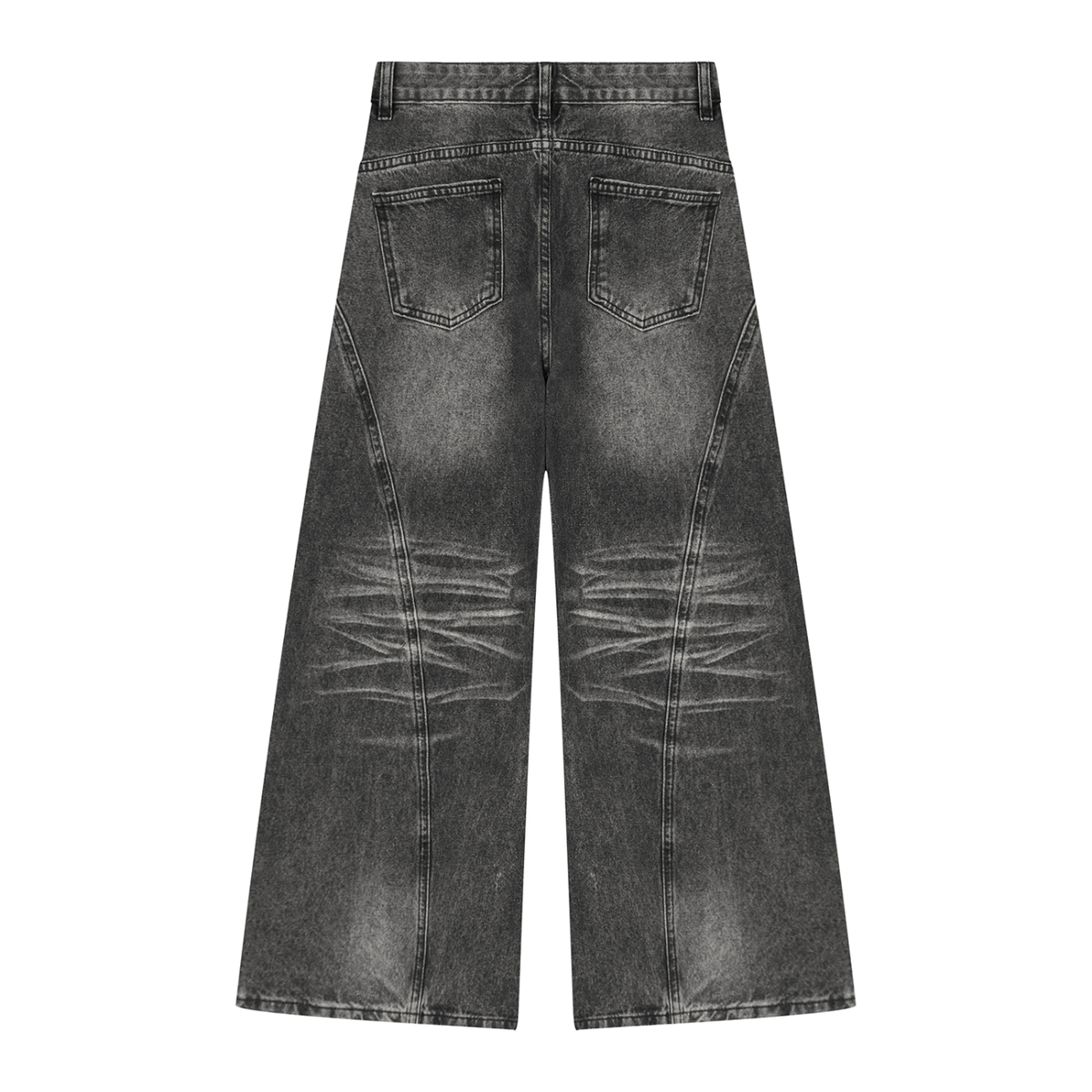 Women's Vintage Wash Wide Leg Denim Jeans in black, alternate angle