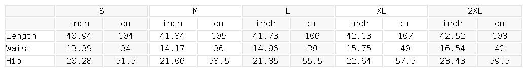 Size chart for the Women's Vintage Wash Wide Leg Denim Jeans