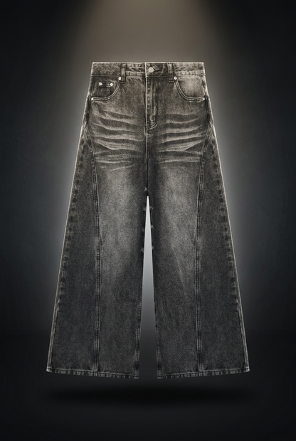 Women's Vintage Wash Wide Leg Denim Jeans, view 1