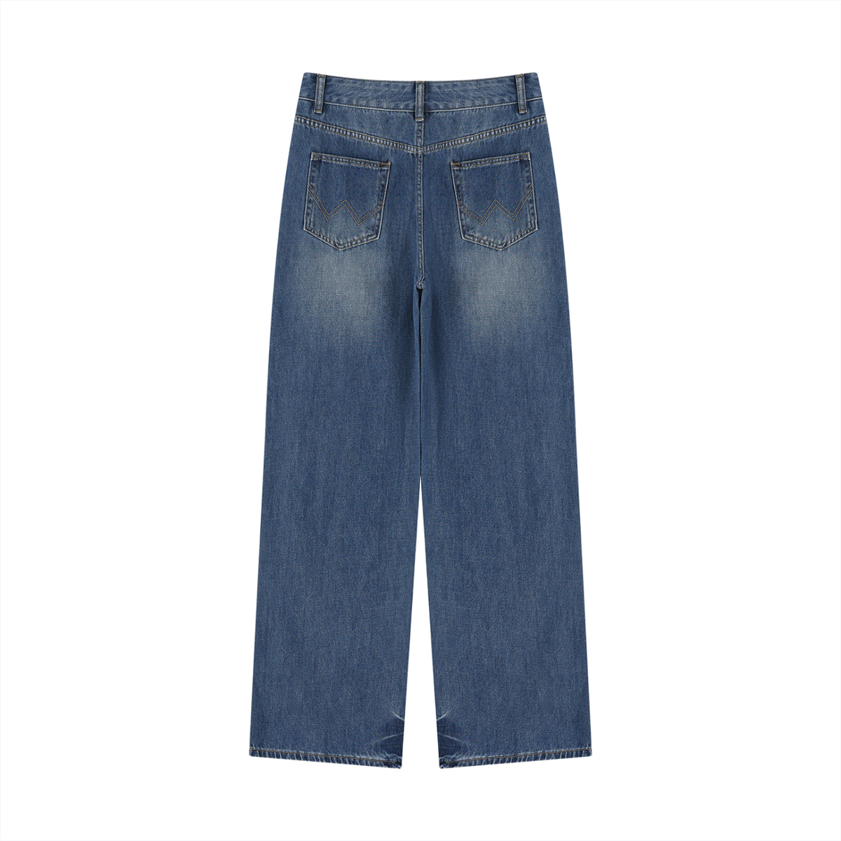 Women's Vintage Wash Wide Leg Jeans - 123 gsm in jeans blue, alternate angle