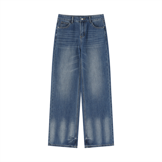 Women's Vintage Wash Wide Leg Jeans - 123 gsm in jeans blue