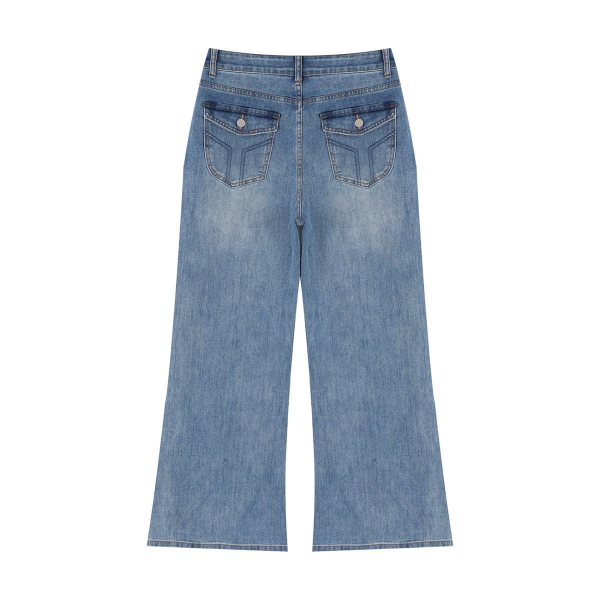 Women's Vintage Wash Wide Leg Jeans - 425 gsm in jeans blue, alternate angle