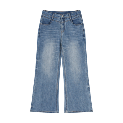 Women's Vintage Wash Wide Leg Jeans - 425 gsm in jeans blue