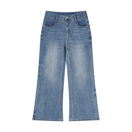 Women's Vintage Wash Wide Leg Jeans - 425 gsm in jeans blue