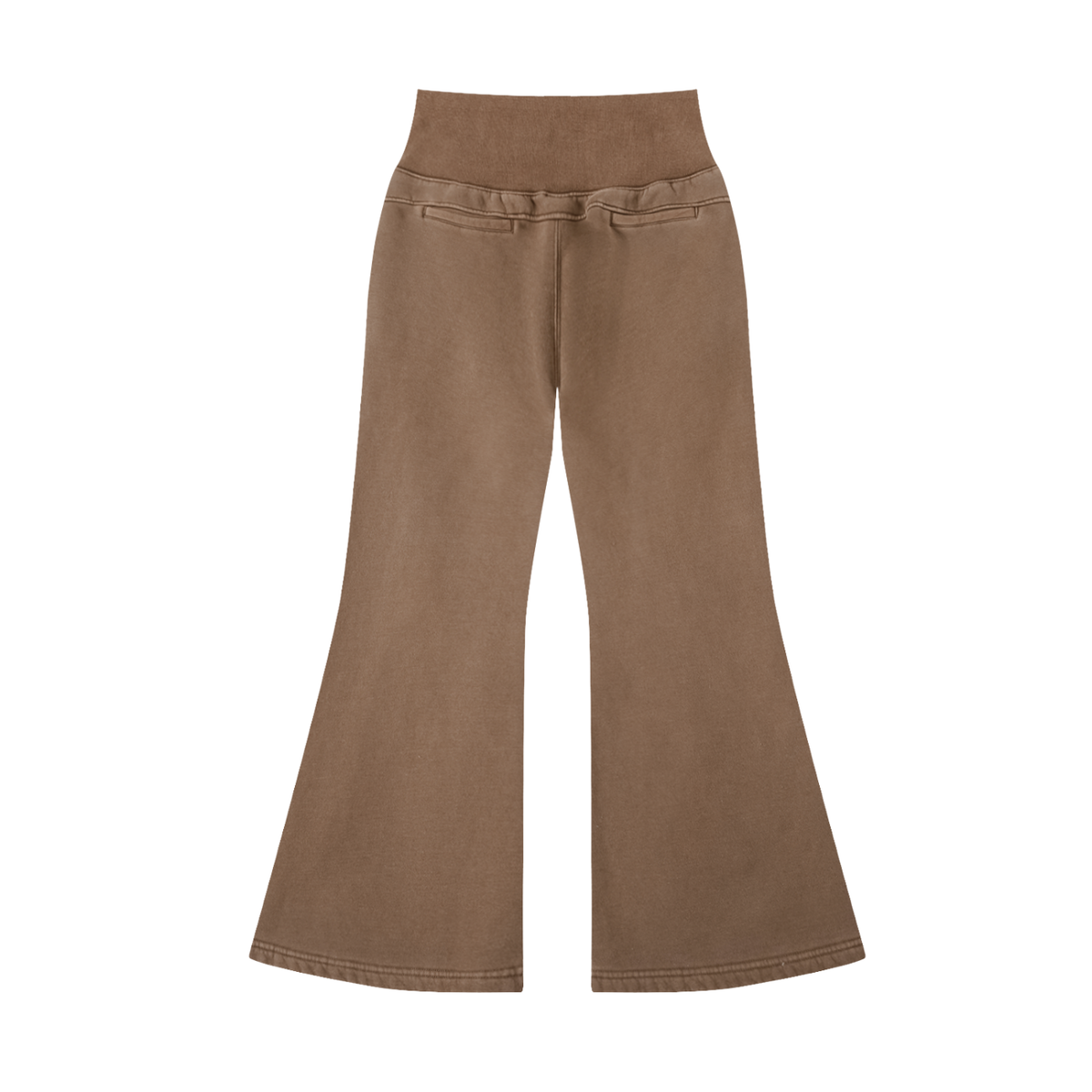Women's Vintage Washed Flared Fleece Pants in coffee, alternate angle