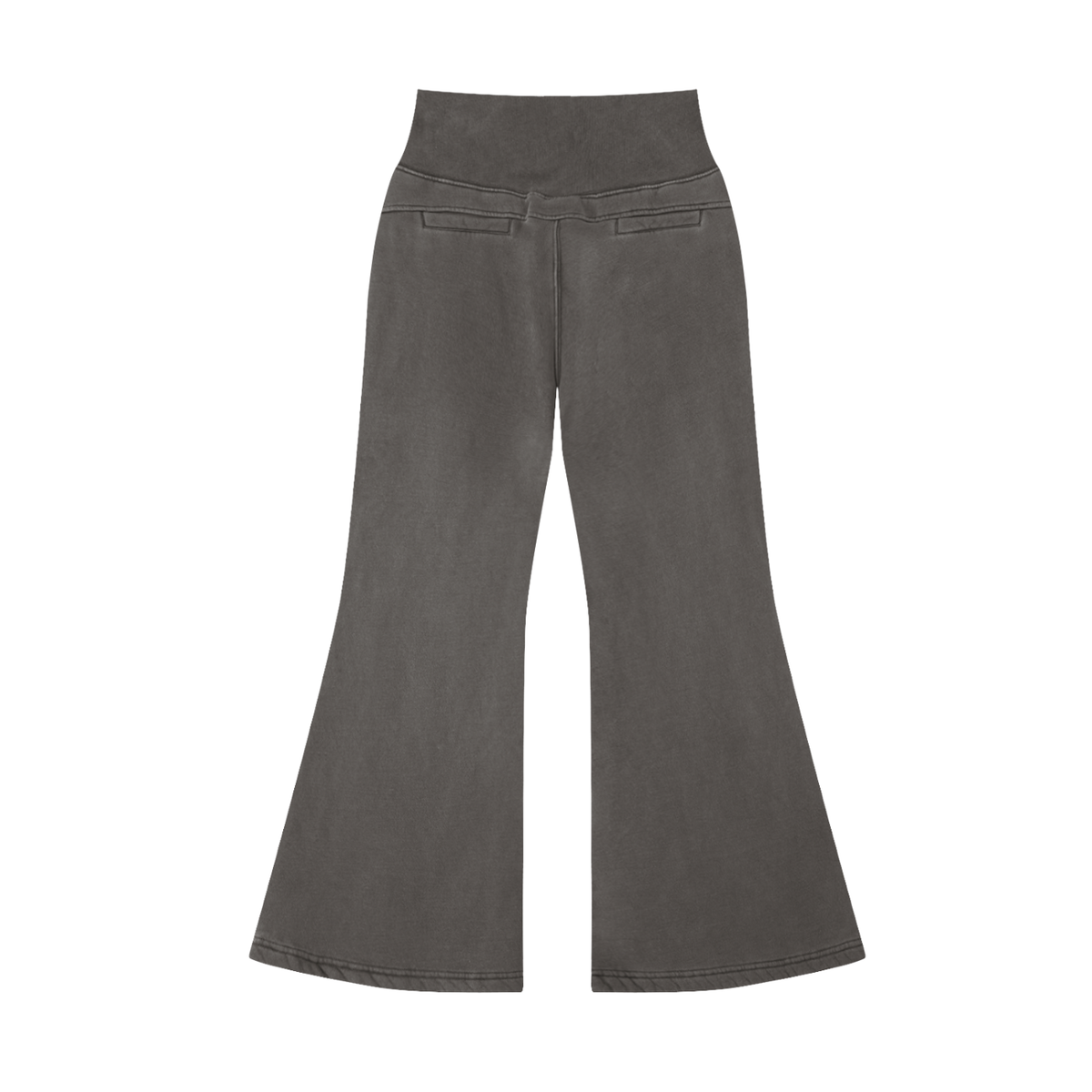 Women's Vintage Washed Flared Fleece Pants in dark gray, alternate angle