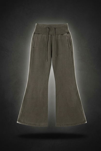 Women's Vintage Washed Flared Fleece Pants
