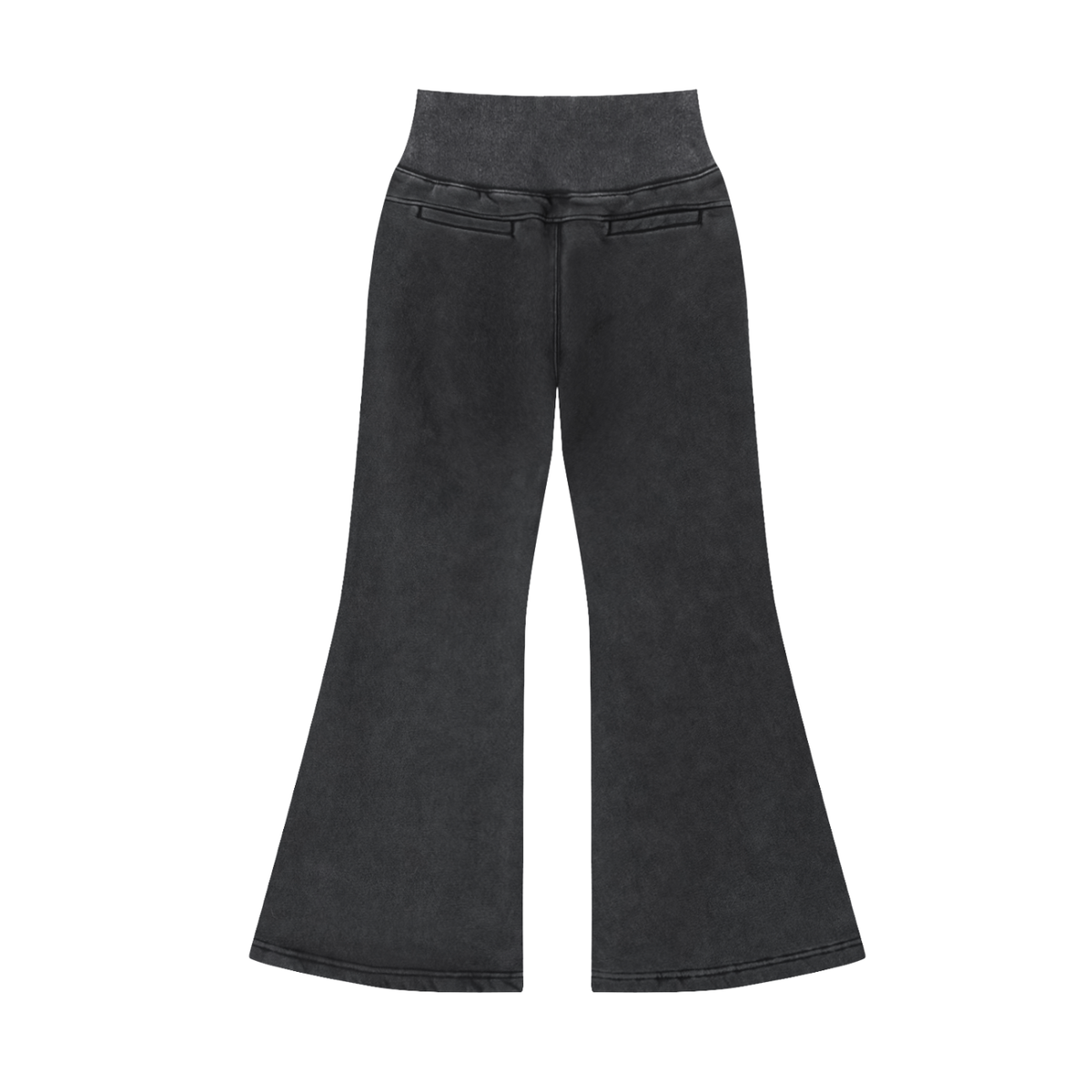 Women's Vintage Washed Flared Fleece Pants in washed black, alternate angle