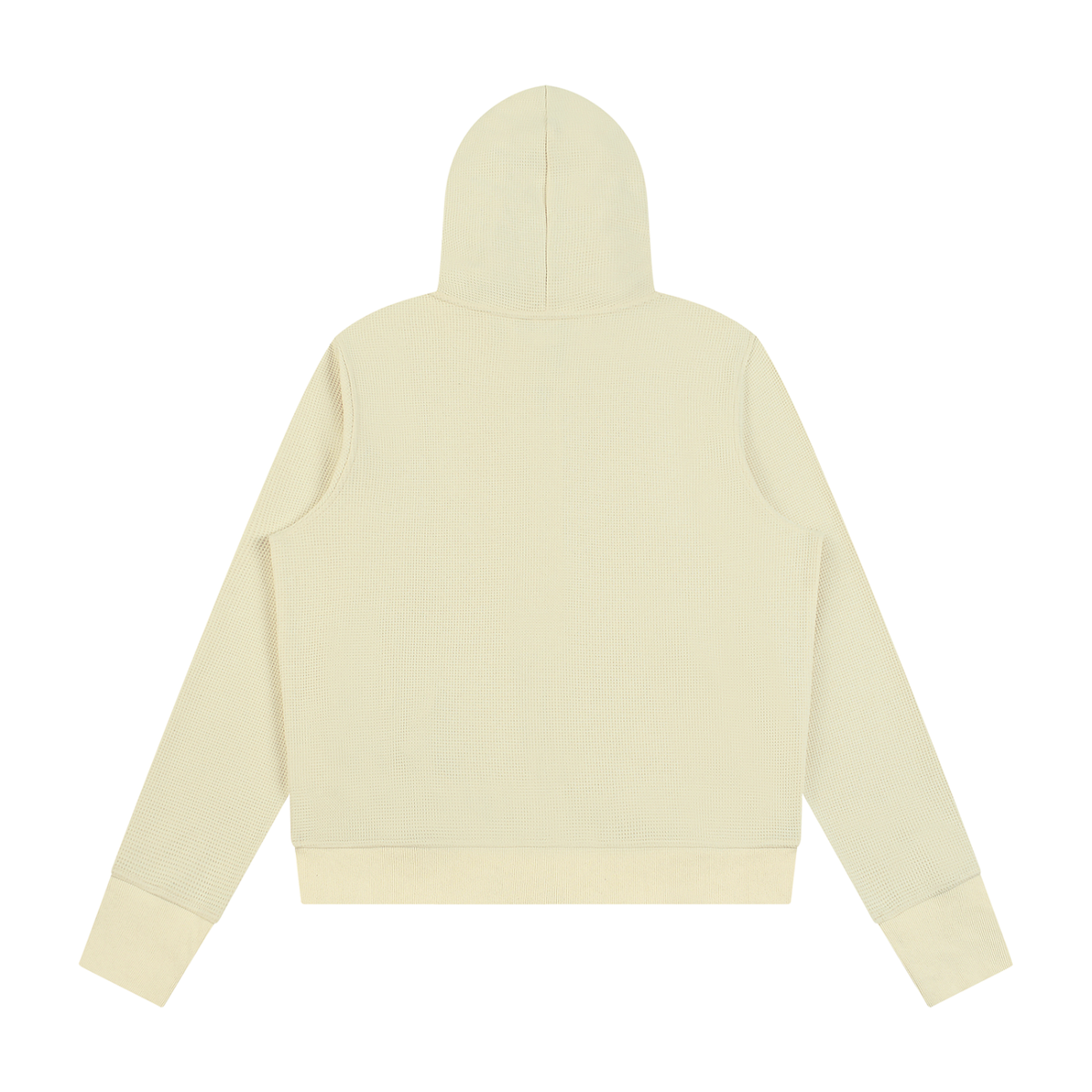 Women's Waffle Full Zip Hoodie in apricot, alternate angle