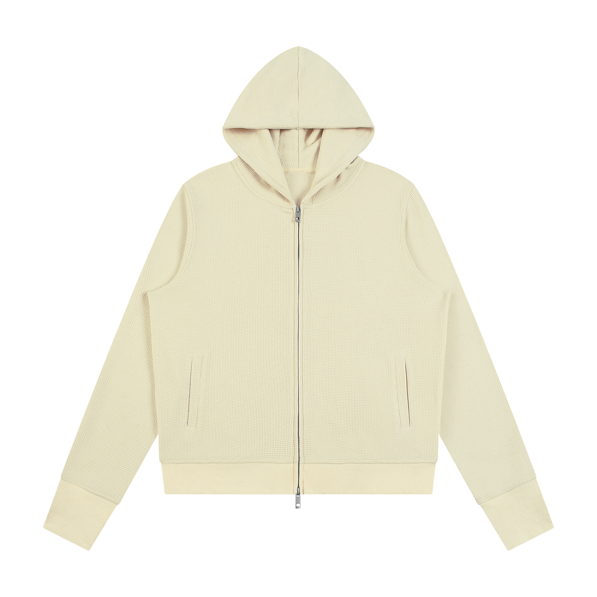 Women's Waffle Full Zip Hoodie in apricot