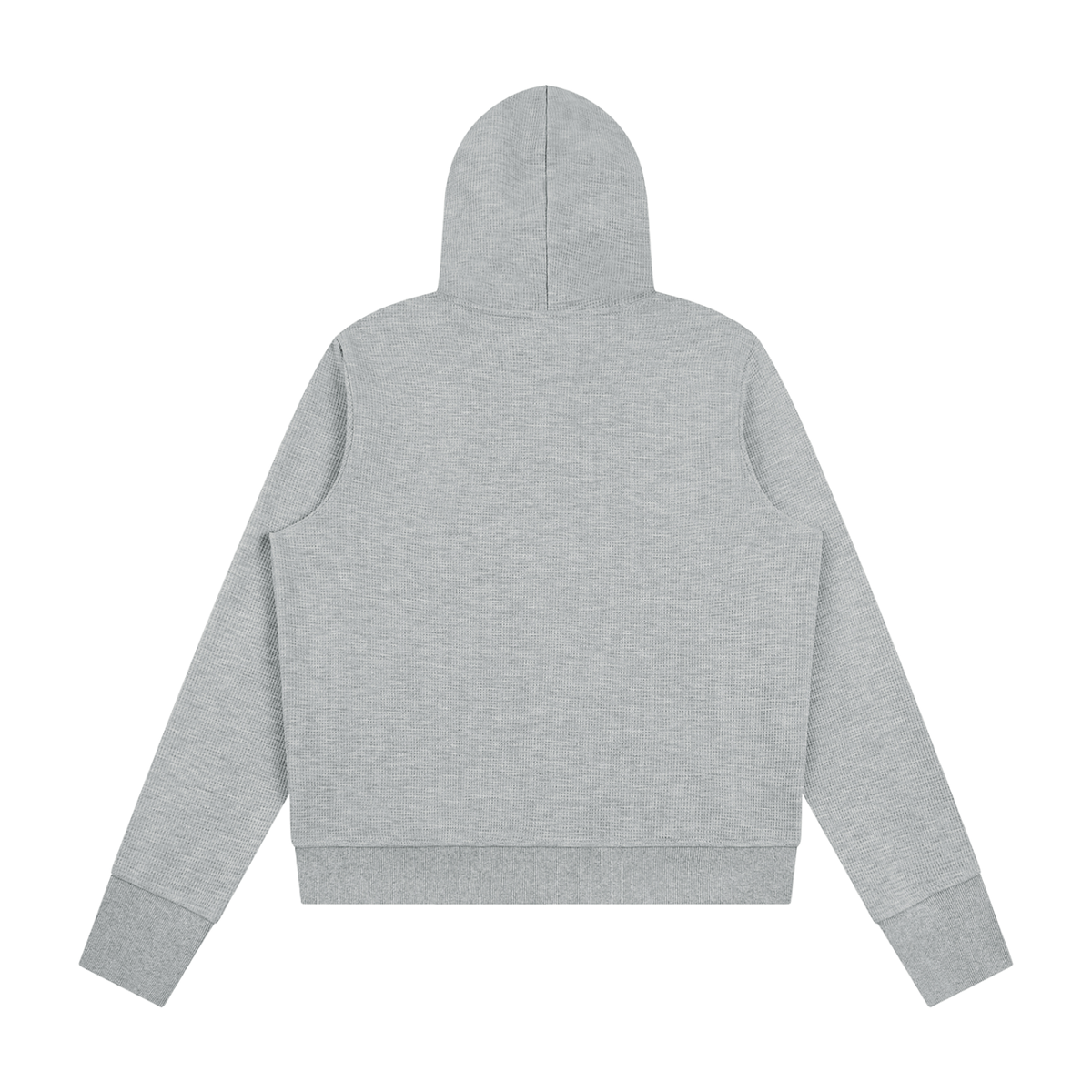 Women's Waffle Full Zip Hoodie in flower gray, alternate angle