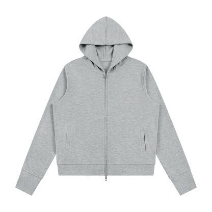 Women's Waffle Full Zip Hoodie in flower gray