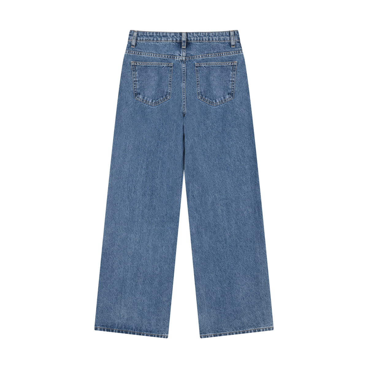Women's Wide Leg Denim Jeans in jeans blue, alternate angle