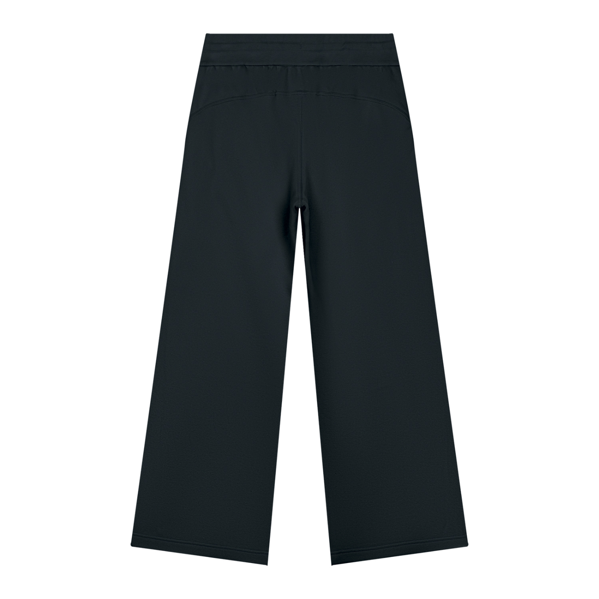 Women's Wide Leg Fleece Sweatpants in black, alternate angle