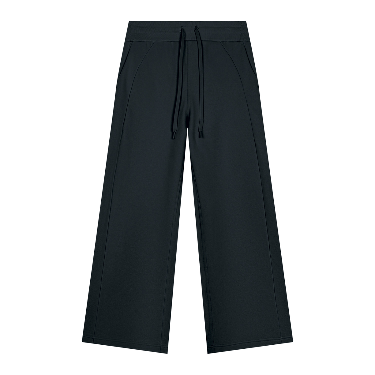Women's Wide Leg Fleece Sweatpants in black