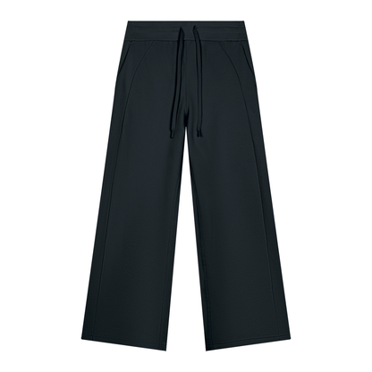 Women's Wide Leg Fleece Sweatpants in black