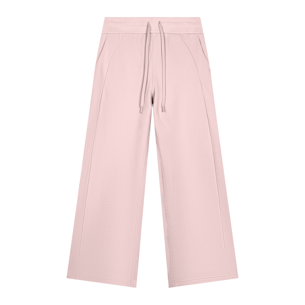 Women's Wide Leg Fleece Sweatpants in light pink