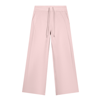 Women's Wide Leg Fleece Sweatpants in light pink