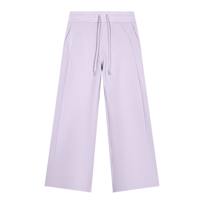 Women's Wide Leg Fleece Sweatpants in light purple