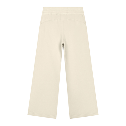Women's Wide Leg Fleece Sweatpants in mild apricot, alternate angle