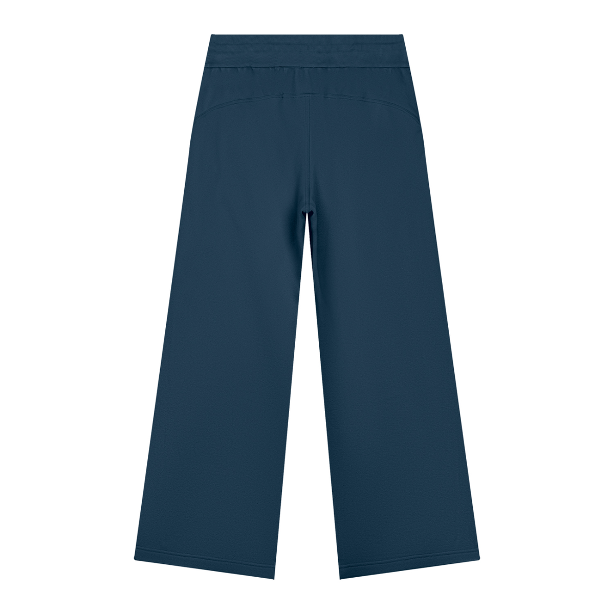 Women's Wide Leg Fleece Sweatpants in navy blue, alternate angle