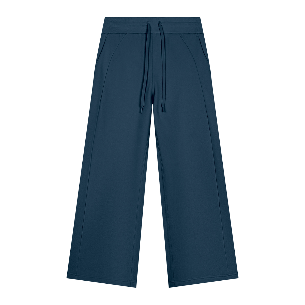 Women's Wide Leg Fleece Sweatpants in navy blue