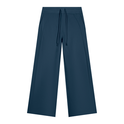 Women's Wide Leg Fleece Sweatpants in navy blue