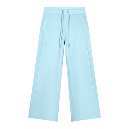 Women's Wide Leg Fleece Sweatpants in sky blue